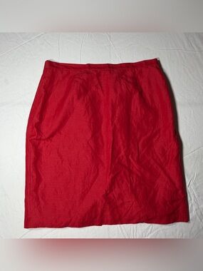 Vintage Josephine Chaus Cherry Red Pencil Skirt – Size 16